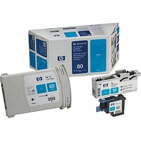 HP C4891A (80) (Cyan Value Pack, Printhead + 350ml Cartidge)